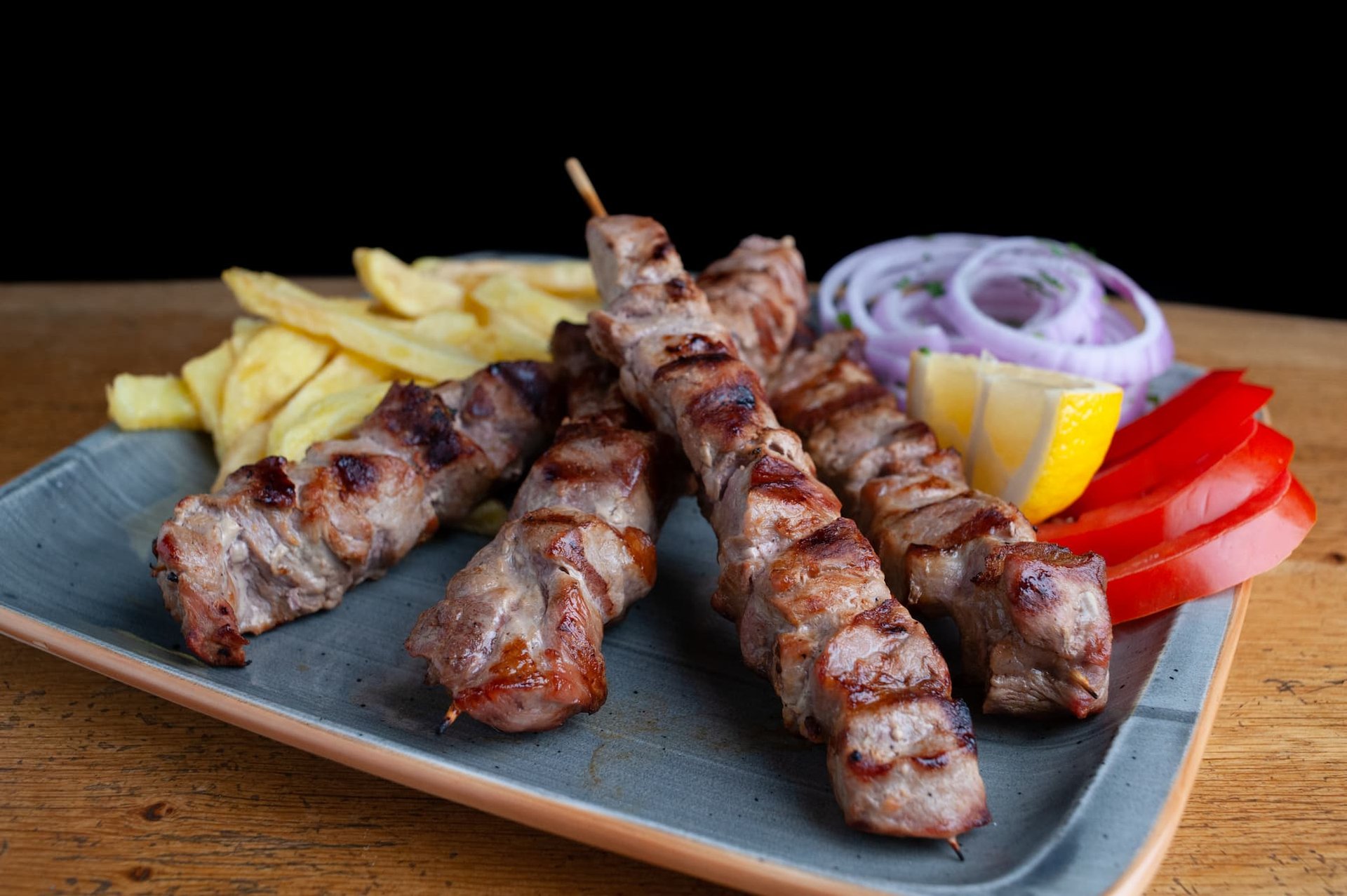 Pork souvlaki portion